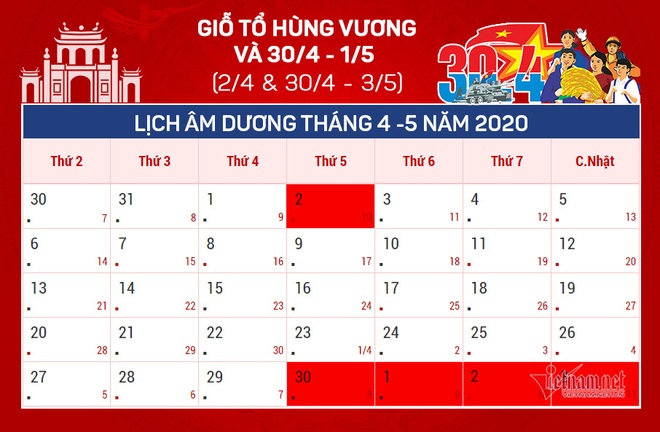 14 ngày nghỉ lễ, Tết năm 2020 - Ảnh 2.