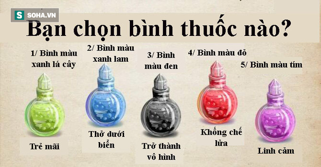 Chọn bình thuốc tiên nào cũng sẽ tiết lộ ao ước của bạn: Trẻ mãi không già? - Ảnh 1.