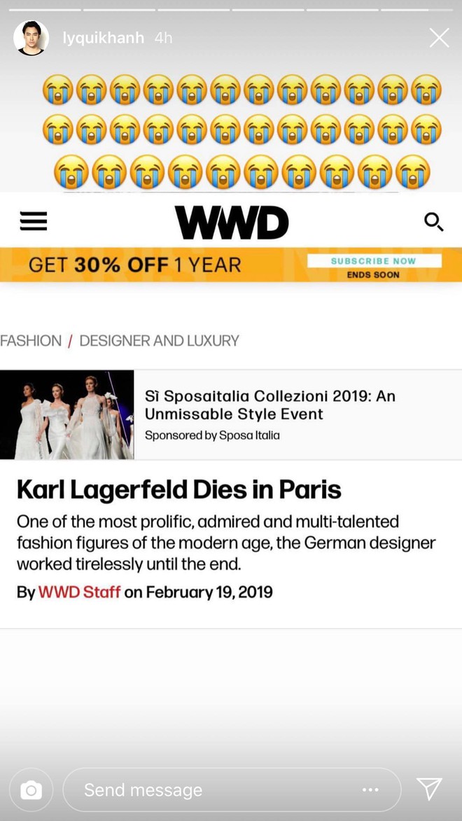 Hoa hậu Mai Phương Thuý, Á hậu Phương Nga và nhiều NTK, stylist thương tiếc trước sự ra đi của huyền thoại thời trang Karl Lagerfeld - Ảnh 6.