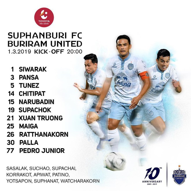 TRỰC TIẾP Suphanburi vs Buriram: Xuân Trường tiếp tục đá chính - Ảnh 1.