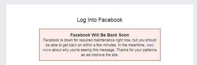 Facebook tạm thời bị đóng cửa vì lý do không ai ngờ - Ảnh 1.