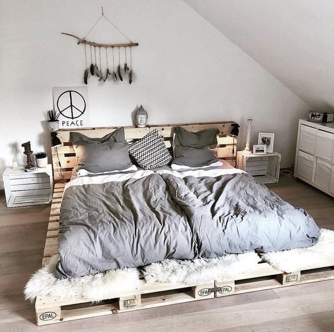 Giường pallet, loại giường ngon - bổ - rẻ, góp mặt trong không gian nào cũng xinh xắn, hài hòa - Ảnh 9.