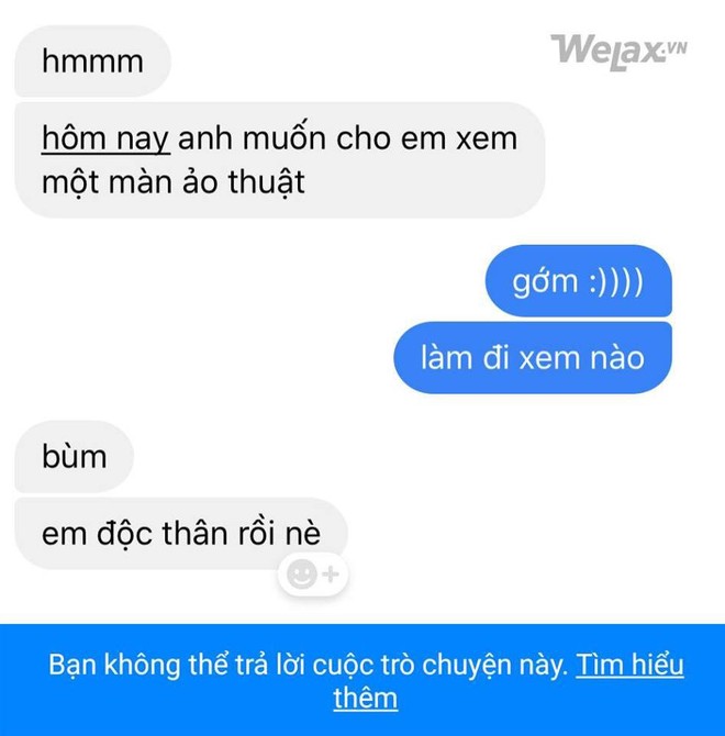 Tính làm anh bất ngờ bằng thông báo FA ngày 1/4, anh lừa lại một cú hết hồn bạn không thể trả lời cuộc trò chuyện này - Ảnh 4.