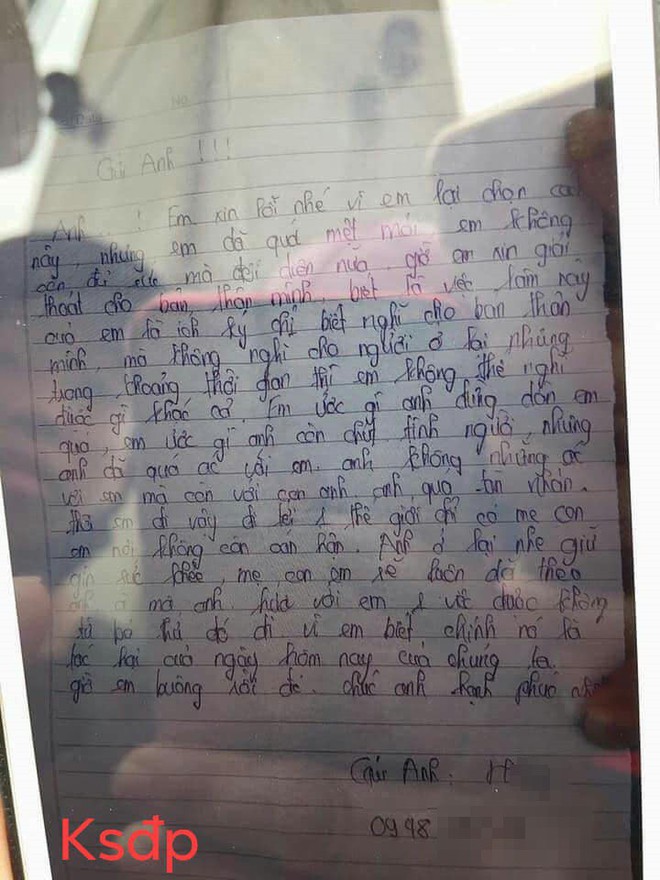 Cô gái trẻ bị nghi tự tử, để lại thư tuyệt mệnh đầy đau xót: Em ước gì anh còn chút tình người - Ảnh 3.