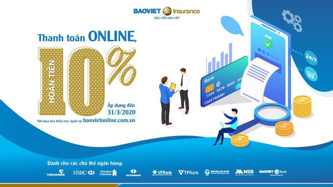 Bảo Việt triển khai chương trình hoàn tiền 10% cho chủ thẻ ngân hàng - Ảnh 1.