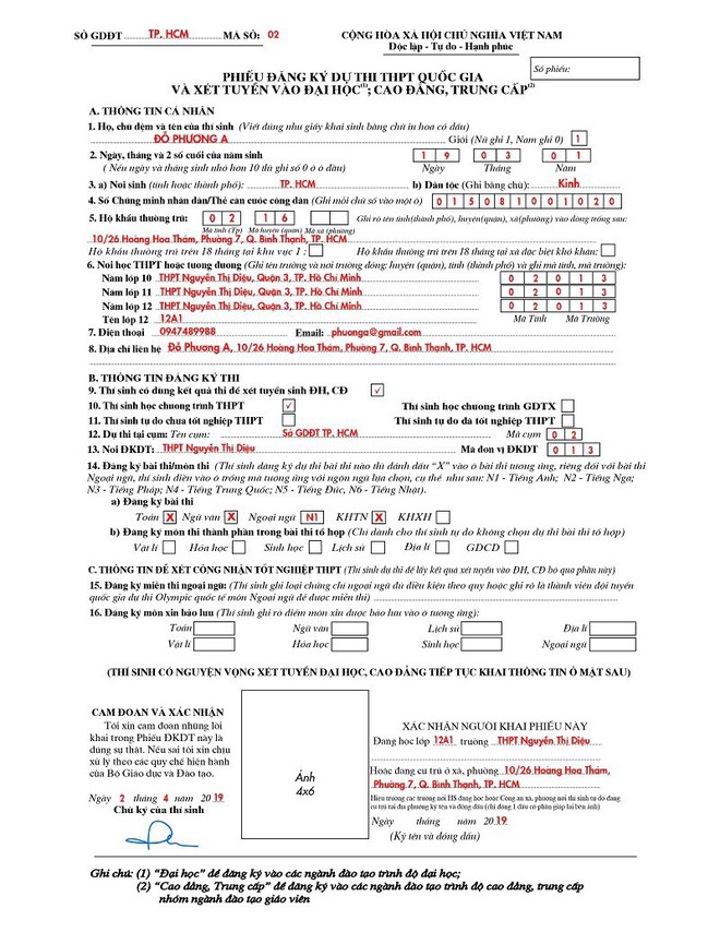 Lưu ý khi làm hồ sơ đăng ký thi THPT quốc gia 2019 để tránh trượt oan - Ảnh 2.