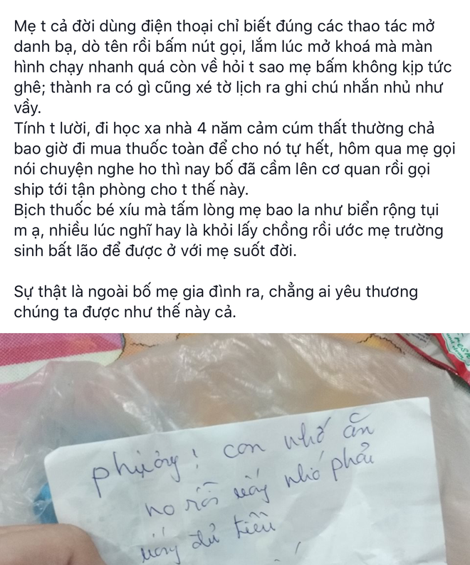 Chỉ nghe tiếng ho của con qua điện thoại, người mẹ tức tốc làm một điều khiến ai xa nhà đều muốn bật khóc - Ảnh 1.