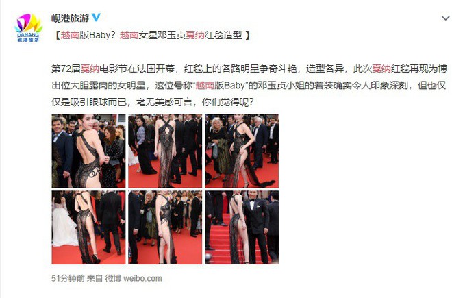 Phản ứng bất ngờ của dân mạng xứ Trung trước trang phục kiệm vải của Ngọc Trinh tại Cannes - Ảnh 6.