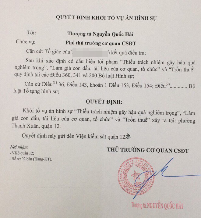 Khởi tố vụ phân lô bán nền trái phép trốn thuế 7,5 tỷ đồng ở Sài Gòn - Ảnh 1.