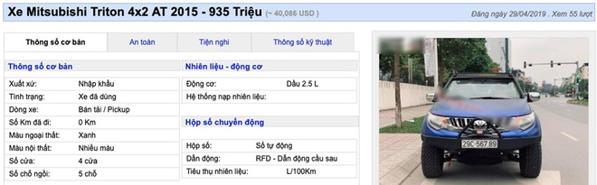 Đeo biển khủng, bán tải đi 4 năm vẫn rao giá gần 1 tỷ - Ảnh 1.