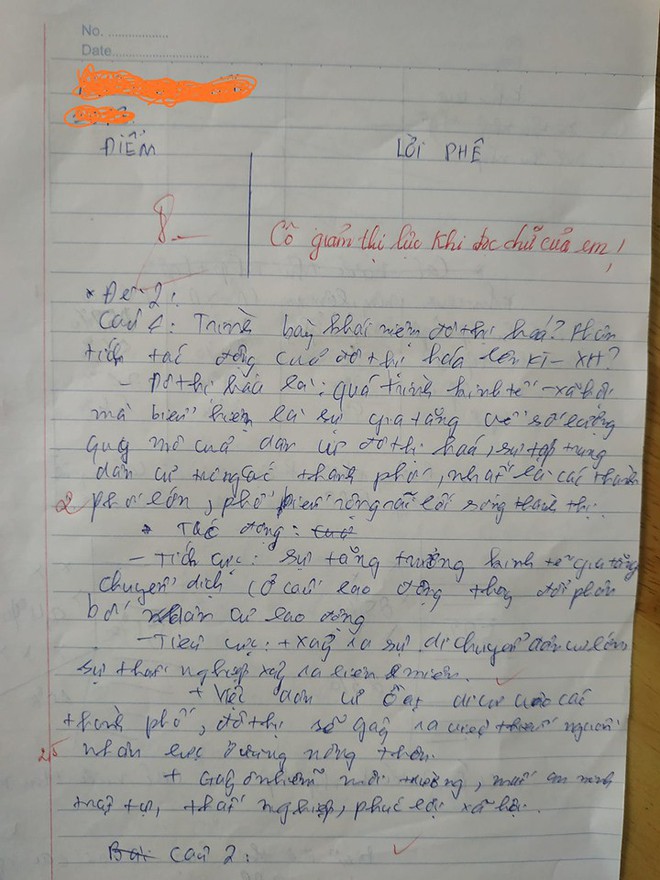 Làm bài kiểm tra chữ xấu hơn gà bới, cô giáo phê một câu cực đắt khiến học sinh phải tự thấy xấu hổ - Ảnh 1.
