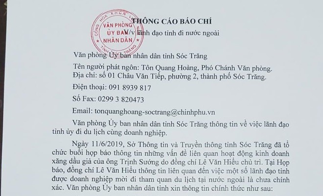 Bất nhất thông tin vụ Trịnh Sướng tài trợ lãnh đạo tỉnh Sóc Trăng đi Nhật - Ảnh 3.