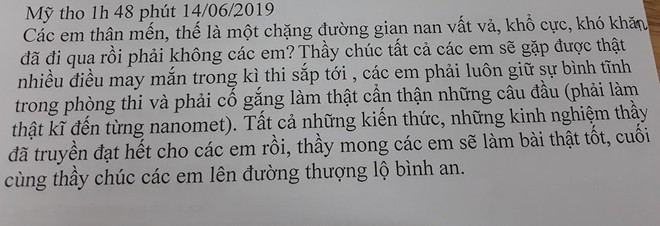 Tâm thư thầy giáo Tiền Giang gửi cho học trò lớp 12: Kiến thức thầy truyền đạt hết rồi, việc còn lại là của các em... - Ảnh 1.