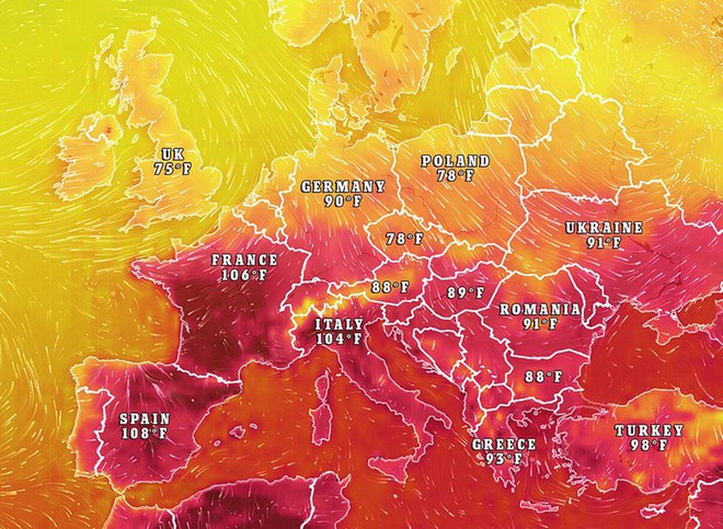Ảnh: Châu Âu quay cuồng trong đợt nắng nóng kỷ lục như “địa ngục“ - Ảnh 2.