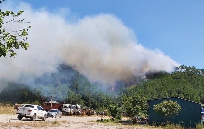 Toàn cảnh vụ cháy rừng thông lớn nhất Hà Tĩnh, di dời tài sản cả trăm hộ dân - Ảnh 1.