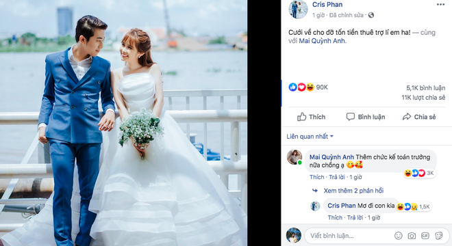 HOT: YouTuber đình đám Cris Phan đăng ảnh cưới, chuẩn bị kết hôn với hotgirl Mai Quỳnh Anh vào tháng 6 - Ảnh 1.