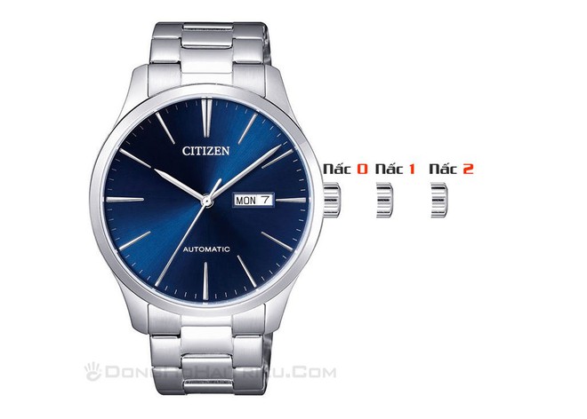 Cách chỉnh ngày giờ đồng hồ Citizen NH8350-83L máy cơ automatic - Ảnh 3.