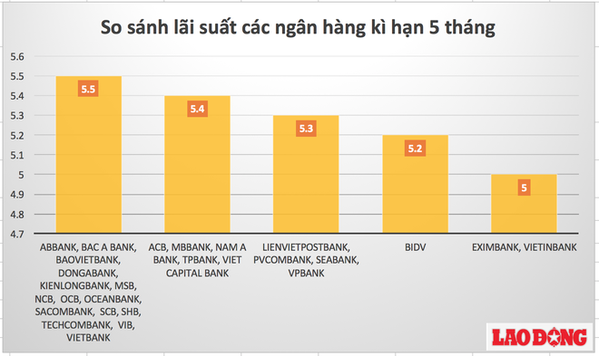 Lãi suất ngân hàng nào cao nhất kì hạn 5 tháng? - Ảnh 1.