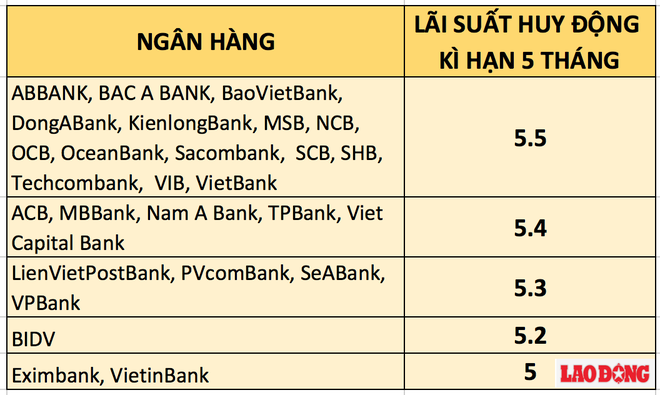 Lãi suất ngân hàng nào cao nhất kì hạn 5 tháng? - Ảnh 2.