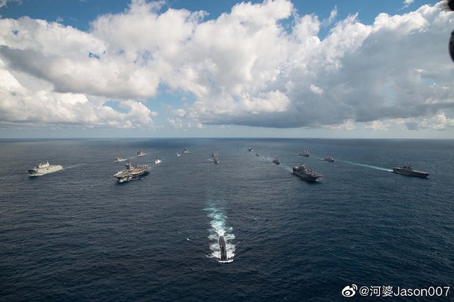 [ẢNH] Tàu trinh sát điện tử Trung Quốc chen ngang cuộc tập trận cực lớn của Mỹ và đồng minh - Ảnh 1.