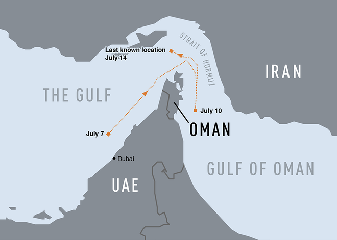 Tàu chở dầu biến mất bí ẩn trên vịnh Ba Tư, nghi bị Iran bắt giữ  - Ảnh 1.