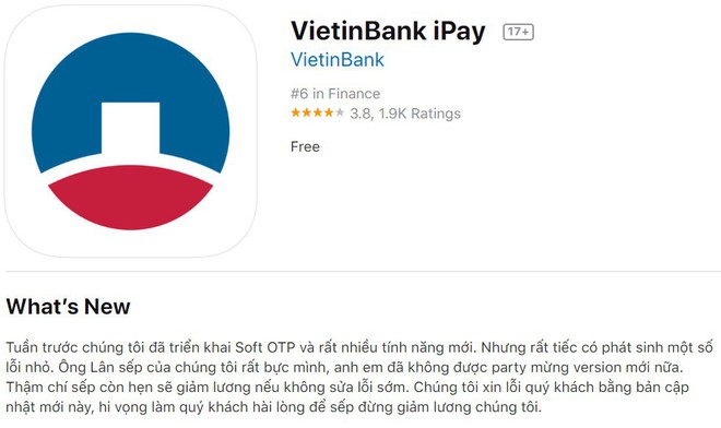 Lời mời cập nhật VietinBank iPAY hóm hỉnh và sự thật bất ngờ từ phía sau - Ảnh 1.