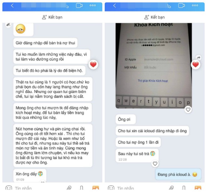 Tên trộm nhắn tin cho chủ điện thoại xin mật khẩu icloud để bán máy được giá, khi nào có tiền sẽ trả lại ân tình - Ảnh 2.