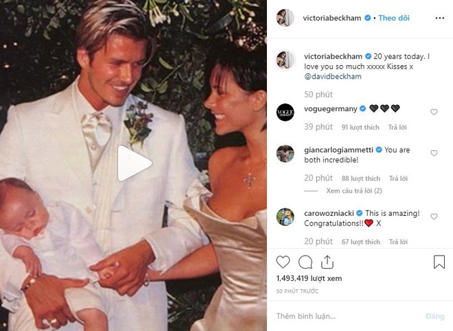 Cả gia đình chúc mừng kỷ niệm 20 năm ngày cưới Beckham - Victoria, Brooklyn gây chú ý nhưng không bằng Harper - Ảnh 2.