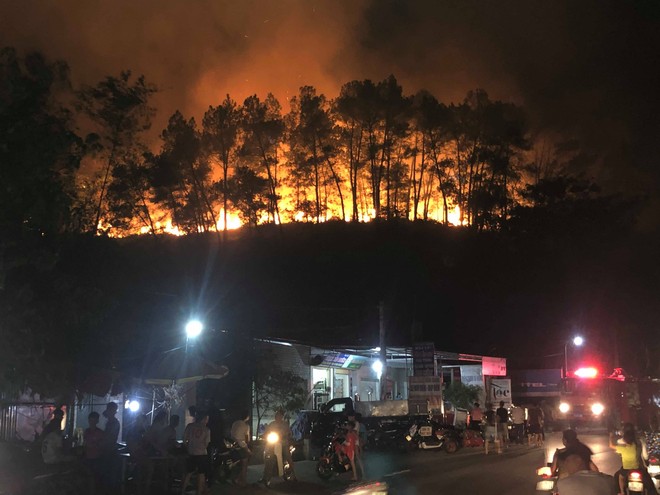 Toàn cảnh vụ cháy rừng thông ở Hà Tĩnh, lực lượng chức năng trắng đêm canh rừng - Ảnh 5.