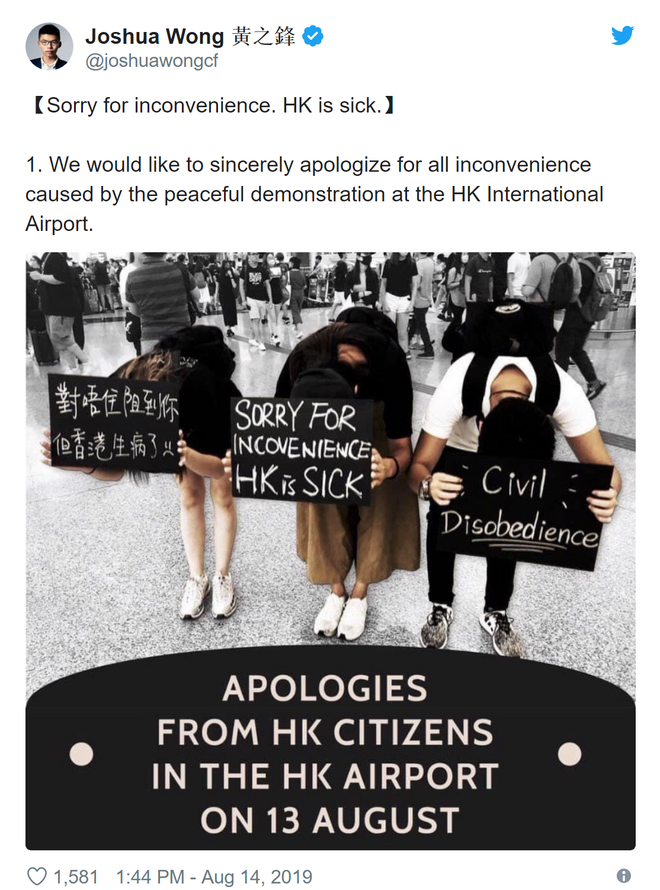 CNN: Một số người biểu tình bất ngờ lên tiếng xin lỗi sau chuỗi ngày đại náo sân bay Hong Kong - Ảnh 2.