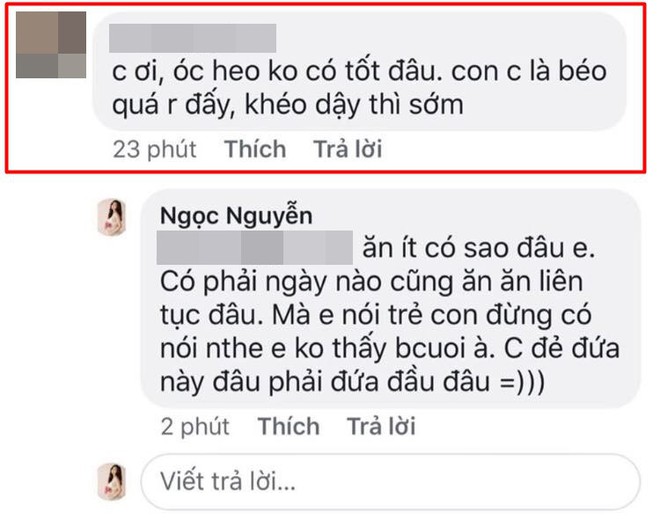 Khoe con gái bụ bẫm đáng yêu, hot mom Ngọc Mon tức giận khi có người ác miệng chê bé Cá là béo quay, dậy thì sớm - Ảnh 4.