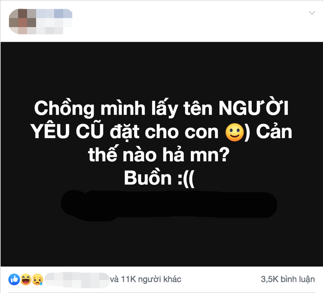 Chồng lấy tên người yêu cũ đặt cho con gái, vợ trẻ được dân mạng ...