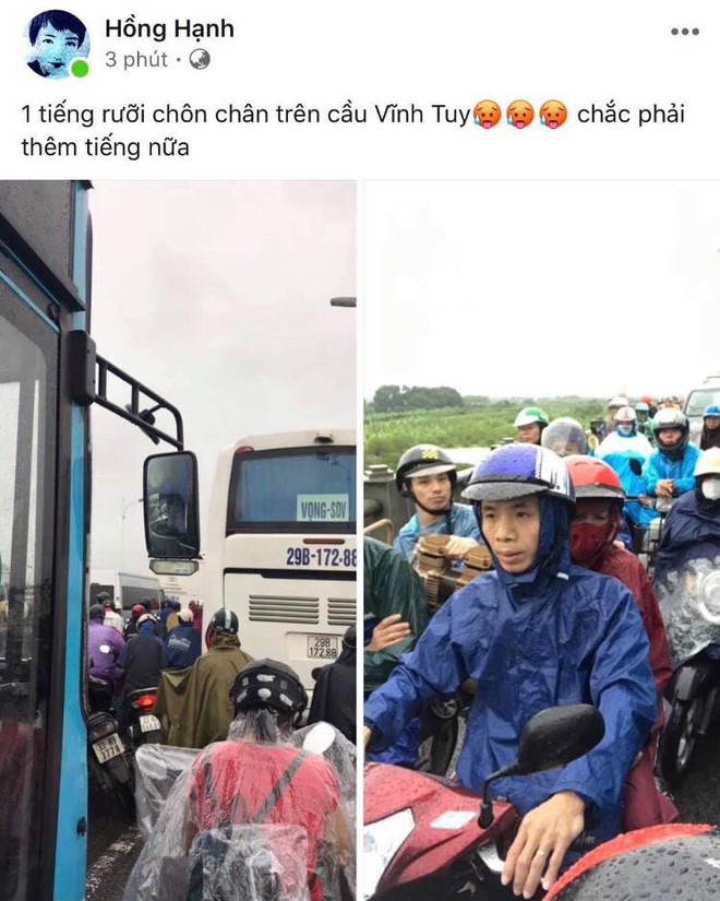 Hà Nội: Sáng thức dậy ngỡ phố hóa sông, chôn chân cả tiếng trên cầu vì ùn tắc - Ảnh 8.