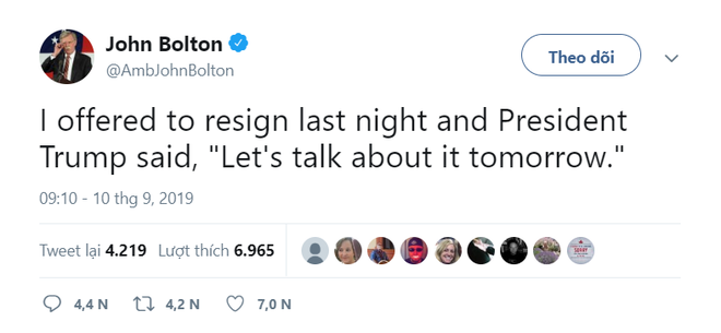 TT Trump bất ngờ sa thải cố vấn an ninh Mỹ John Bolton, ông Bolton vội thanh minh - Ảnh 2.