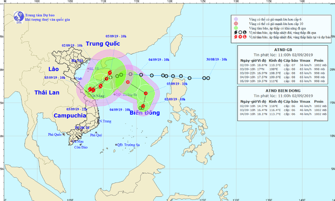 Áp thấp nhiệt đới kép trên biển: Nguy cơ mưa lũ lớn - Ảnh 1.