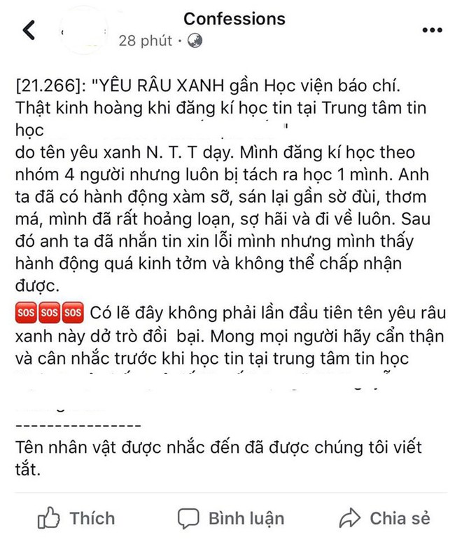 Xác minh thông tin chủ Trung tâm tin học quấy rối nữ sinh Học viện Báo chí và Tuyên truyền - Ảnh 1.