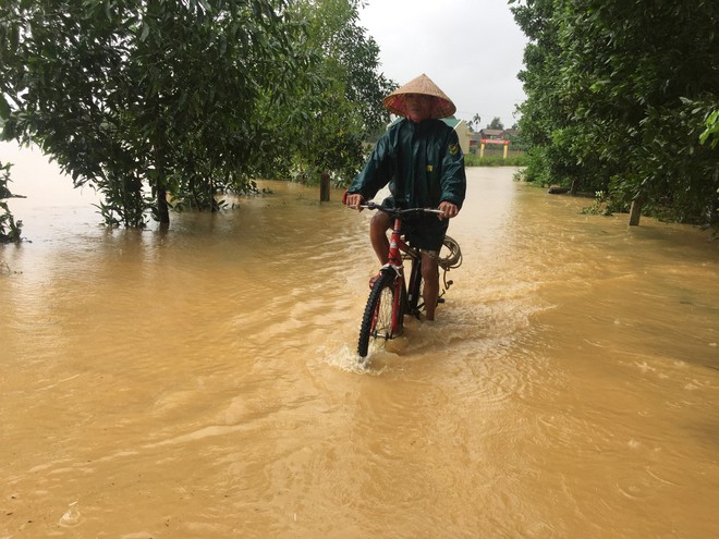 Nước dâng cuồn cuộn, dân hối hả mang đồ cất lên cao để chạy lũ - Ảnh 9.