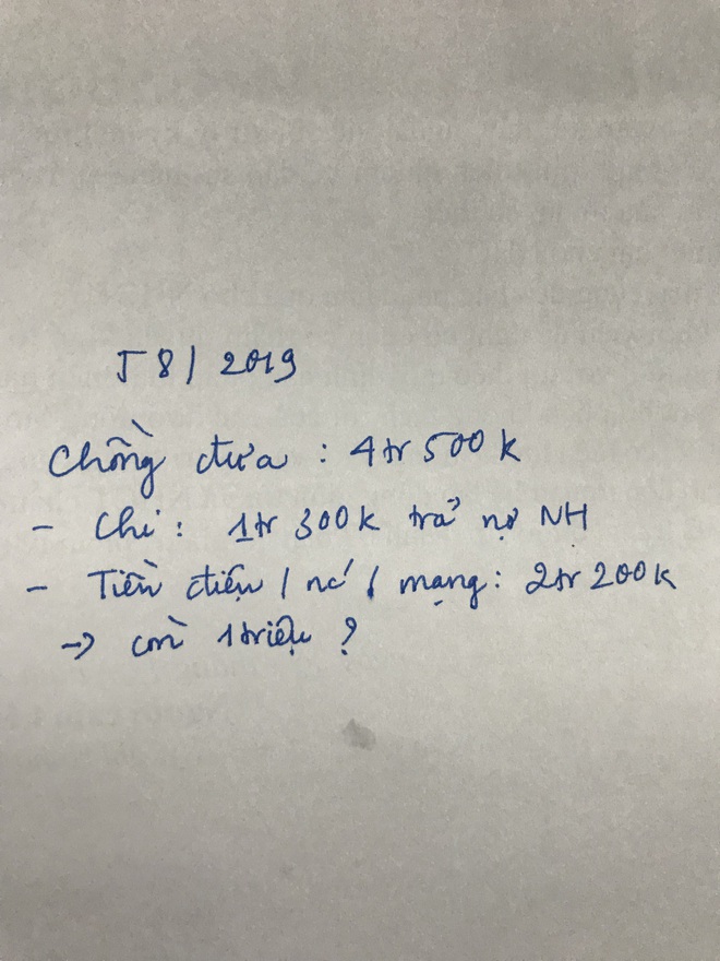 Chồng đầu tháng đưa vợ 4,5 triệu, cuối tháng lại đòi 1 triệu, bảng kê khai từng khoản khiến tất cả ngao ngán - Ảnh 2.