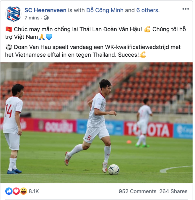 Lời chúc đầy zigzag của SC Heerenveen gửi tới Đoàn Văn Hậu khiến fan Việt bật cười - Ảnh 1.