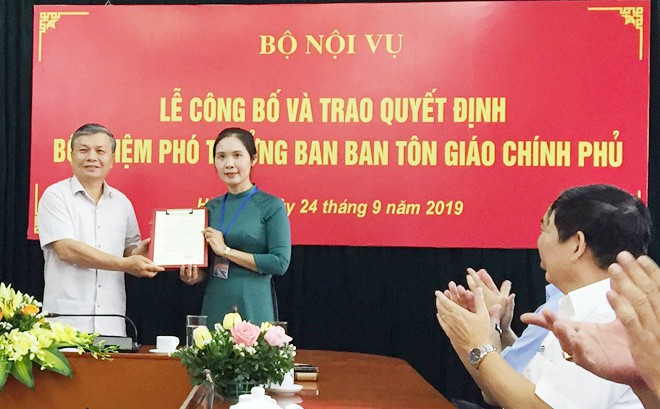 Bộ trưởng Nội vụ bổ nhiệm lãnh đạo Ban Tôn giáo Chính phủ