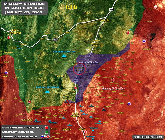 Phiến quân vỡ trận, QĐ Syria thần tốc giải phóng Maarat al-Numan: Cánh cửa vào Idlib đã mở - Ảnh 1.