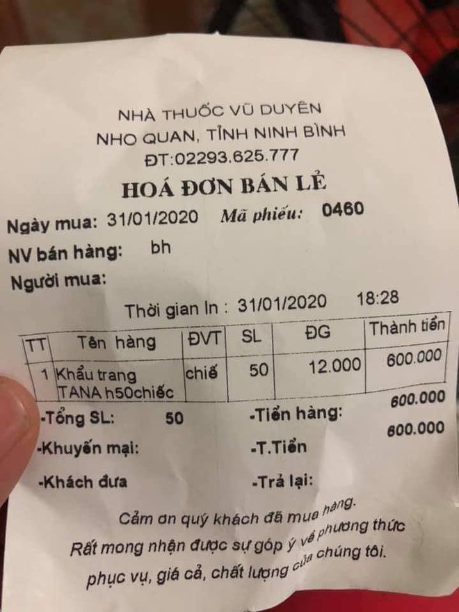 Ninh Bình: Xử phạt cửa hàng đội giá khẩu trang lên 600 nghìn/hộp - Ảnh 1.