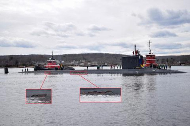 Siêu tàu ngầm hạt nhân Mỹ mới hạ thủy đã bị nước biển lột vỏ - Ảnh 2.