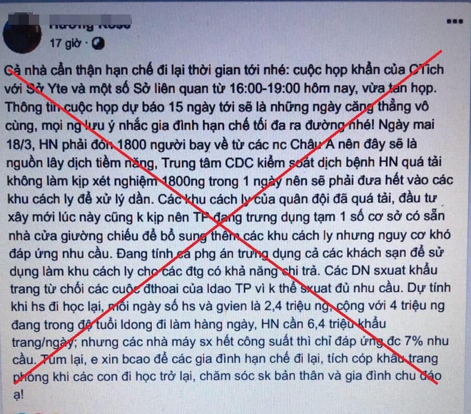 Bộ Công an vào cuộc xử lý kẻ tung tin đồn “Hà Nội sắp vỡ trận” trong vụ chống dịch Covid-19 - Ảnh 1.