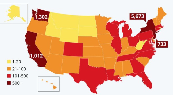 Mỹ tăng kỷ lục, đứng thứ 3 thế giới về số người nhiễm virus corona - Ảnh 2.
