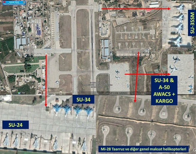Iran “khóa chết” tiêm kích F-18 Mỹ, chờ lệnh bắn - Máy bay chiến đấu Nga phủ đầy Căn cứ KQ Khmeimim, Syria - Ảnh 3.