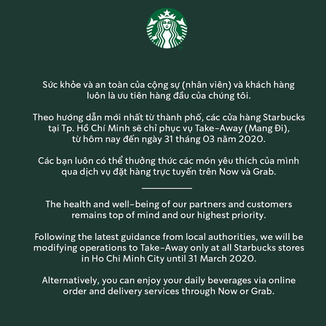 Highlands Coffee, Starbucks và The Coffee House ngưng phục vụ tại quán phòng dịch Covid-19 - Ảnh 2.