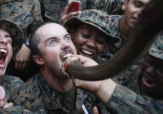 24h qua ảnh: Lính thủy đánh bộ Mỹ uống máu rắn hổ mang để sinh tồn - Ảnh 2.