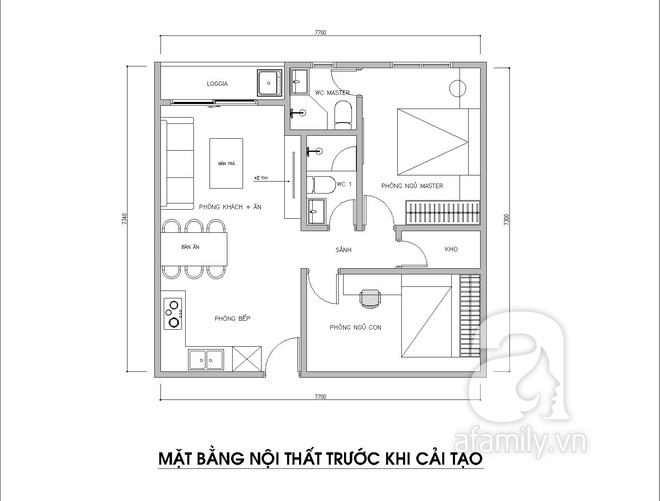 Tư vấn thiết kế thêm 1 phòng ngủ trong căn hộ 54m² với mức chi phí ...