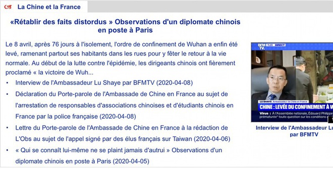 Pháp triệu Đại sứ Trung Quốc để phản đối truyền thông về Covid-19 - Ảnh 1.
